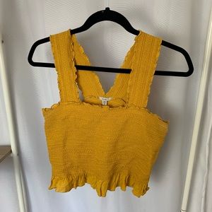 SOLD Urban outfitter smocked yellow top